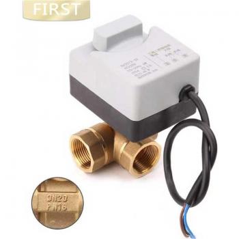 Dual-Control, 3-Way AC220V Electric Motorized Ball Valve for HVAC Applications