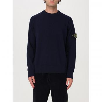 Men's Blue Lambswool Crewneck by Stone Island