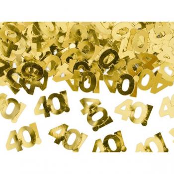 Goldenes Konfetti Zahl 40