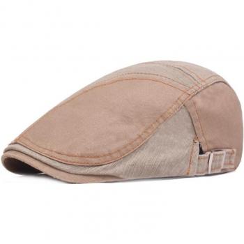 SHOWERSMILE Men's British Style Patchwork Cap