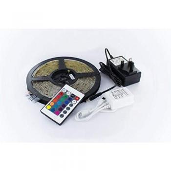 RGB Color Changing LED Strip, 5 m – 30 LEDs per meter, 7.2 W, Integral IP20, IR Controller, UK Plug