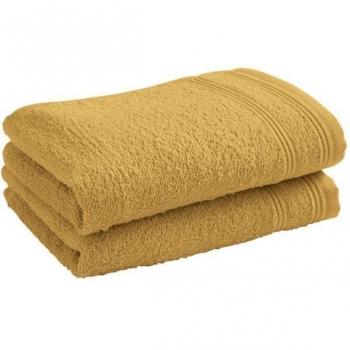 Lot duo serviettes d'invités Spa 30x50 cm – 400 g/m² – Jaune Mâis