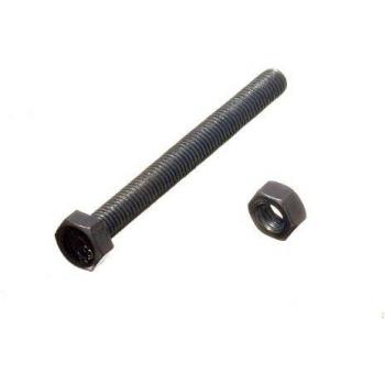 Heavy Duty Hex Bolt Set Screw Pack, Grade 4.8 Steel Material, Size M5 x 50mm with BZP Nuts (200 Pieces)