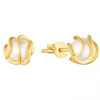 Amor Wachsperlen Ohrstecker Damen Gold 375, Paar Ohrringe 2013637 Made in Germany