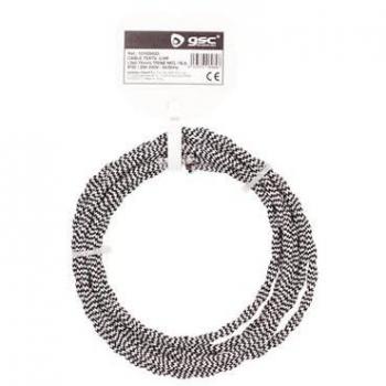 Cable Trenzado Textil 2.5M Negro/Blanco