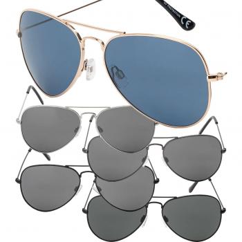 Metallrahmen Piloten Sonnenbrille für Herren in schwarz