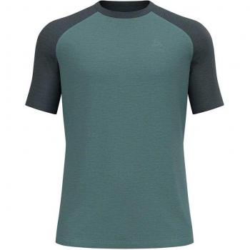 Camisa Odlo The Ascent 125: Rendimiento en Lana, Manga Corta Azul Norte