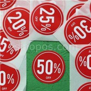 Round 3cm Adhesive Discount Labels