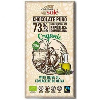 Chocolate Negro 73% con Aceite de Oliva Sin Gluten Bio Vegan 100g Chocolates Sole