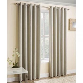 Enhanced Living Vogue Light Filtering Eyelet Curtain Cream 117 x 183cm