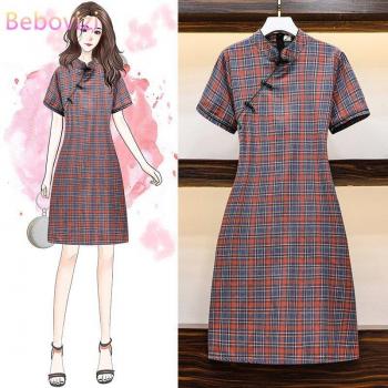 Vintage Plus Size Red Plaid Dress
