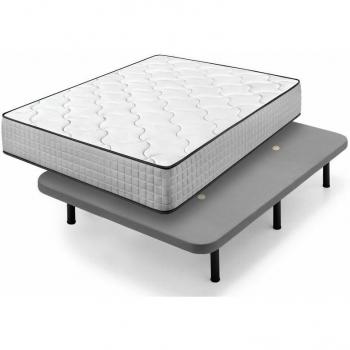 Cama Express ViscoTop 150×190 con Base Gris y 7 Patas de 32 cm