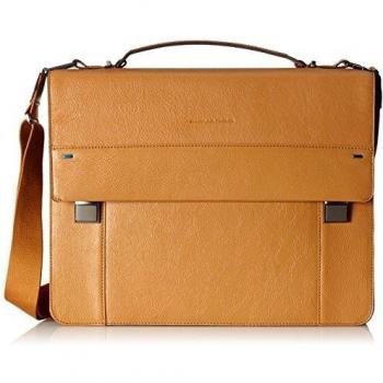 Piquadro Brown Canvas & Leather Briefcase CA3466S78