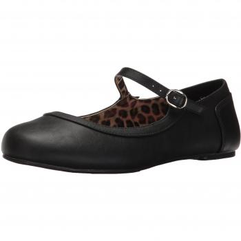Pleaser Pink Label Damen ANNA-02 geschlossene Ballerinas in Schwarz, Größe 40 EU
