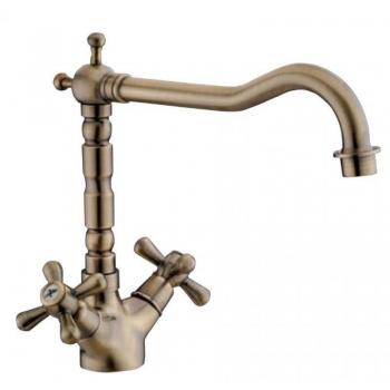 Rubinetto miscelatore per lavello Serie Sofia bronzo canna alta
