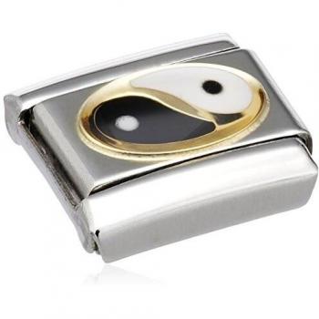 Componibile Unisex Yin Yang Acciaio e Smalto