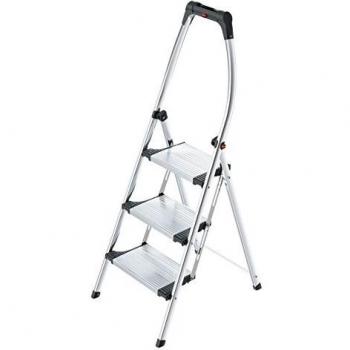 Hailo 4303-201 Taburete de aluminio con estribo alto de seguridad