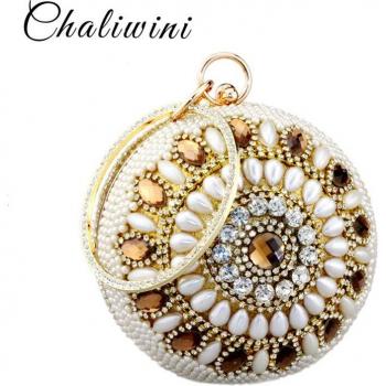 Chaliwini Beaded Ball Pouch Bag
