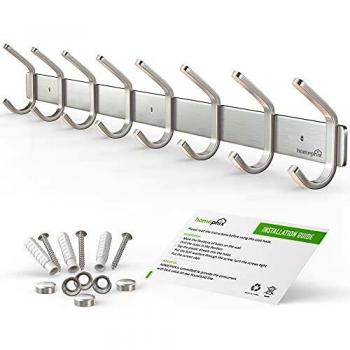 Heavy Duty Coat Hooks Wall Mounted Stainless Steel Hanger Rack Holder 8 Hooks