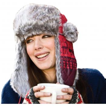 Socks Uwear New Womens Unisex Designer Fur Trimmed Warm Thermal Winter Trapper Hat