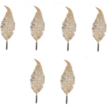 Festive Glitter Feather Leaf Clips