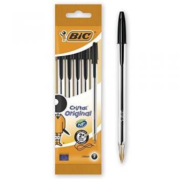 Bic Cristal Original Pack de 5 Stylos à bille noirs