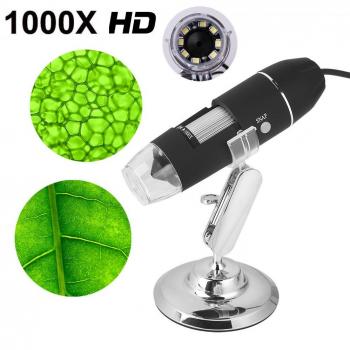 USB Digital Endoscope Camera – 1000x Magnifier with LED Illumination and Built‑in Support