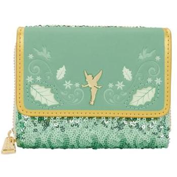 Luxe Sequin Tri‑Fold Wallet: Peter Pan & Tinker Bell Holiday