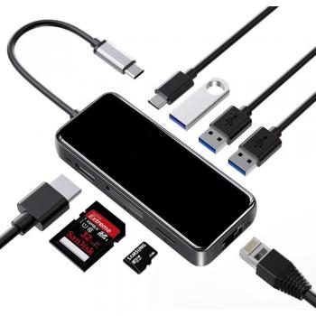 8in1 Typ-C Adapter mit HDMI und SD/TF Kartenleser