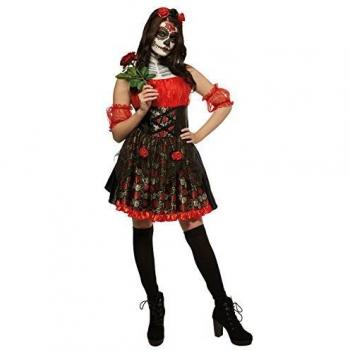 Rosig feierndes Dia de los Muertos Kleid von Rubie’s