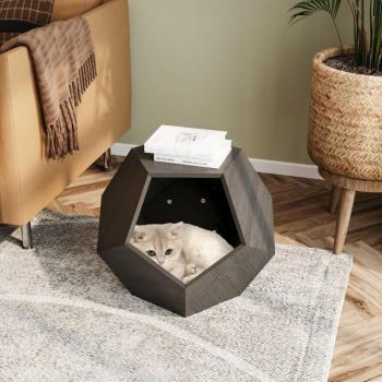 Meuble Moderne pour Animaux en MDF Noir Marron
