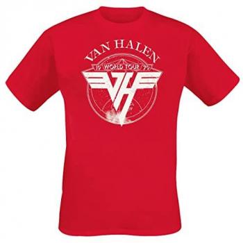 Chemise de concert Van Halen 1979 – S à XXL – Masculin – Rouge