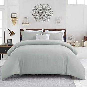 Copripiumone Matrimoniale 220x230 cm di WAVVE con Federa 40x75 cm, Microfibra Traspirante Grigio Argento