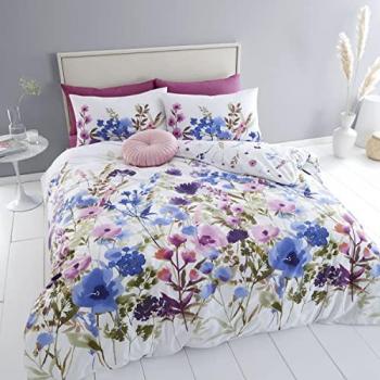 Countryside Floral King Duvet Set Pink Blue
