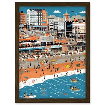 Palace Pier Sunset – A4 Abstract Wall Art (Brown)