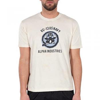 Camiseta Vintage Blanca Alpha Industries USN Cat
