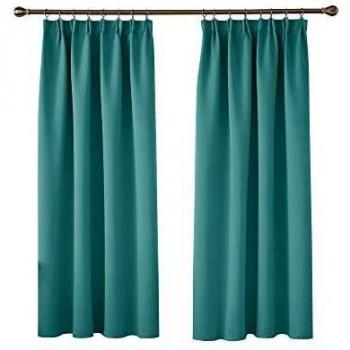 Deconovo Solid Thermal Insulated Blackout Curtains for Boys Room 66 x 54 Turquoise