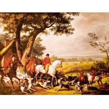 Kunsthandwerkliches Holzpuzzle: Jagd im Wald von Fontainebleau (Carle Vernet)