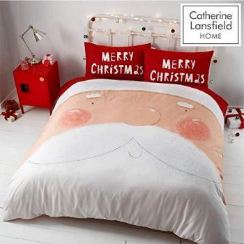 Santa Nose Red Single Duvet Set by Catherine Lansfield, Easy Care
