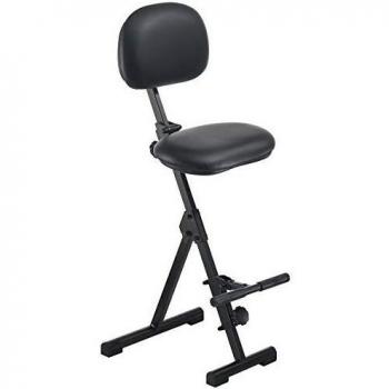 Assis-debout avec repose-pieds noir réglable 550-900 mm