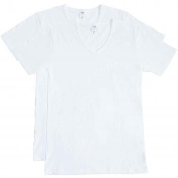 Calida Herren V-Ausschnitt T-Shirts, 2er Pack, Weiß