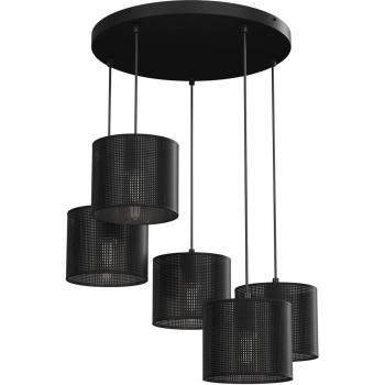 Lampada a sospensione 5 luci Euluna Jovin, nera