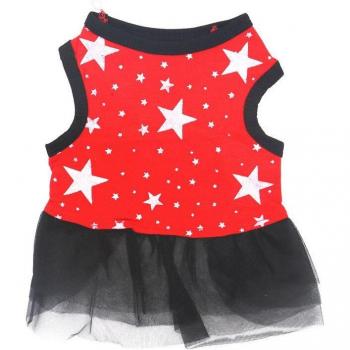 Vestido de doble capa con diseño de estrellas para perros