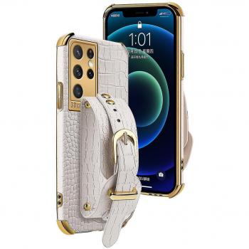 Funda Vintage de Cuero para Samsung Galaxy S23 Ultra/S23+/S23 con Diseño de Cocodrilo
