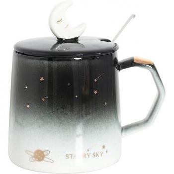 Gradient Color Starry Sky Business Coffee Cup with Lid