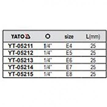Presa Torx 1/4″ E6 YTO‑05213 di YATO