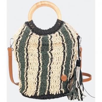 Bolso Verde Rayado Hecho a Mano