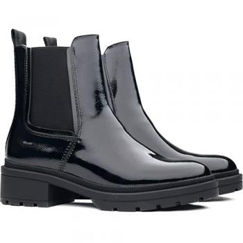 Iggie Black Patent Chelsea Boots for Women