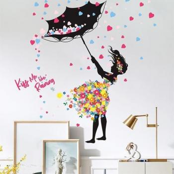 Autocollant décoratif PVC, fleur de fille féerique 2
