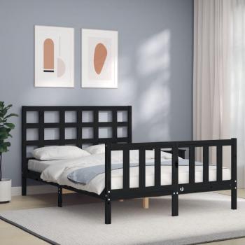 Cabecero de madera maciza negro para cama de tamaño 120x200 cm